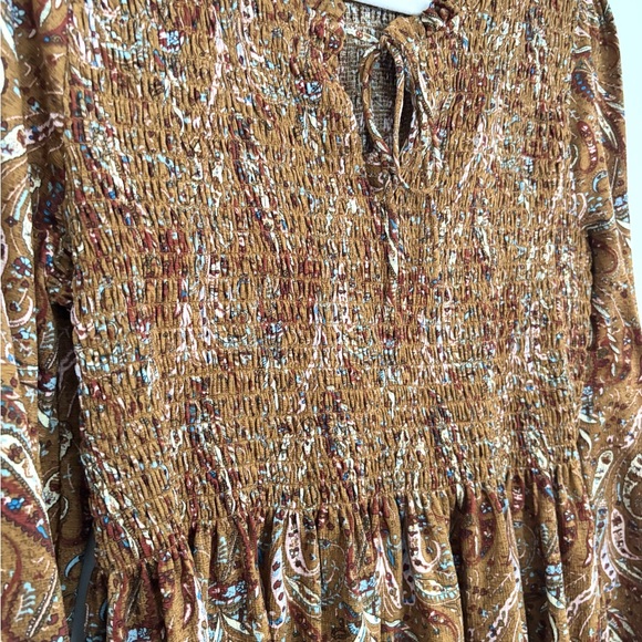 MELLODAY Rust Floral Ruffle Blouse - Picture 2 of 4